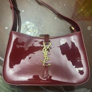 Yves Saint Laurent Deep Red Patent Shoulder Bag